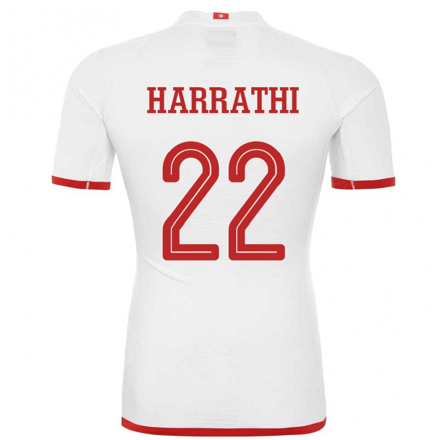 Hombre Camiseta Túnez Najla Harrathi #22 Blanco 2ª Equipación 22-24 Argentina