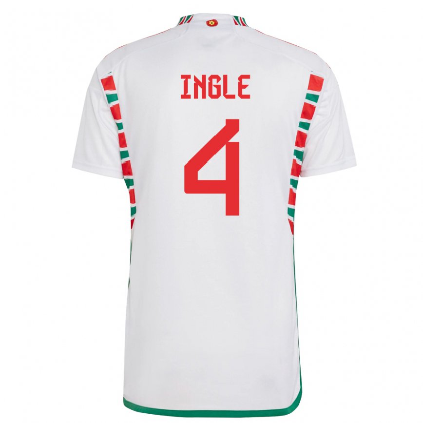 Hombre Camiseta Gales Sophie Ingle #4 Blanco 2ª Equipación 22-24 Argentina