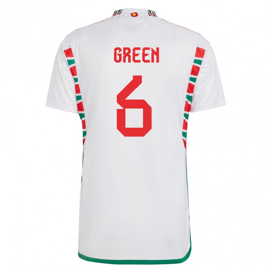 Hombre Camiseta Gales Josephine Green #6 Blanco 2ª Equipación 22-24 Argentina