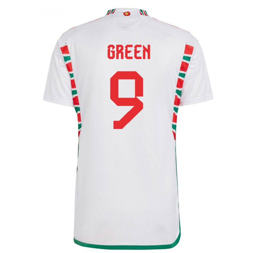 Hombre Camiseta Gales Kayleigh Green #9 Blanco 2ª Equipación 22-24 Argentina