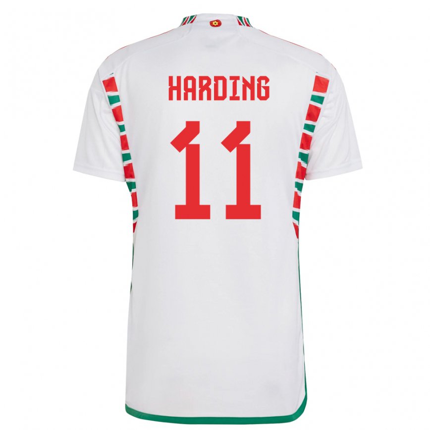 Hombre Camiseta Gales Natasha Harding #11 Blanco 2ª Equipación 22-24 Argentina