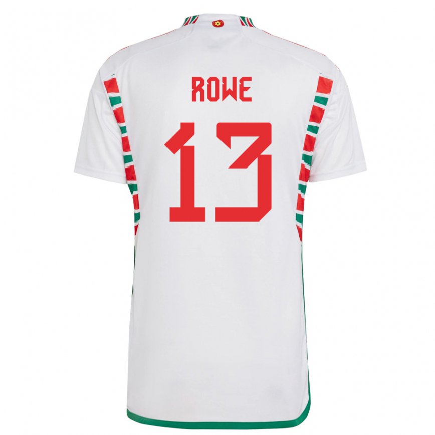 Hombre Camiseta Gales Rachel Rowe #13 Blanco 2ª Equipación 22-24 Argentina