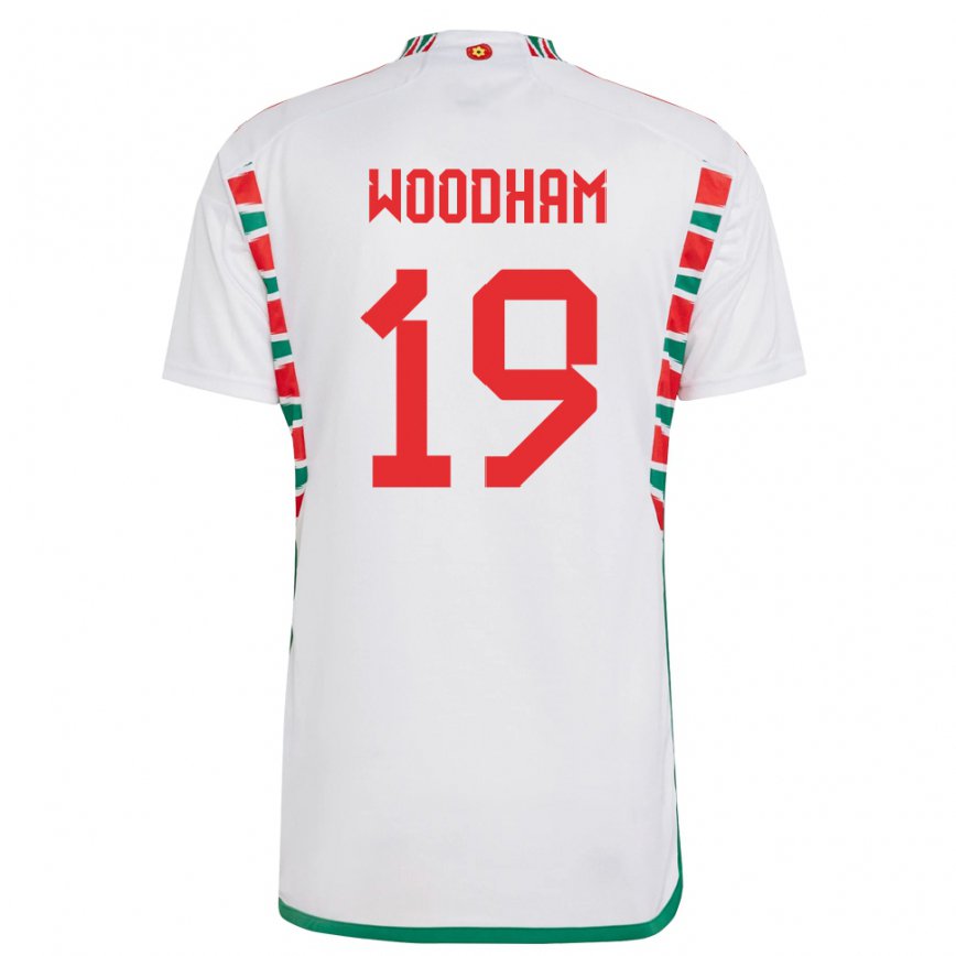 Hombre Camiseta Gales Lily Woodham #19 Blanco 2ª Equipación 22-24 Argentina