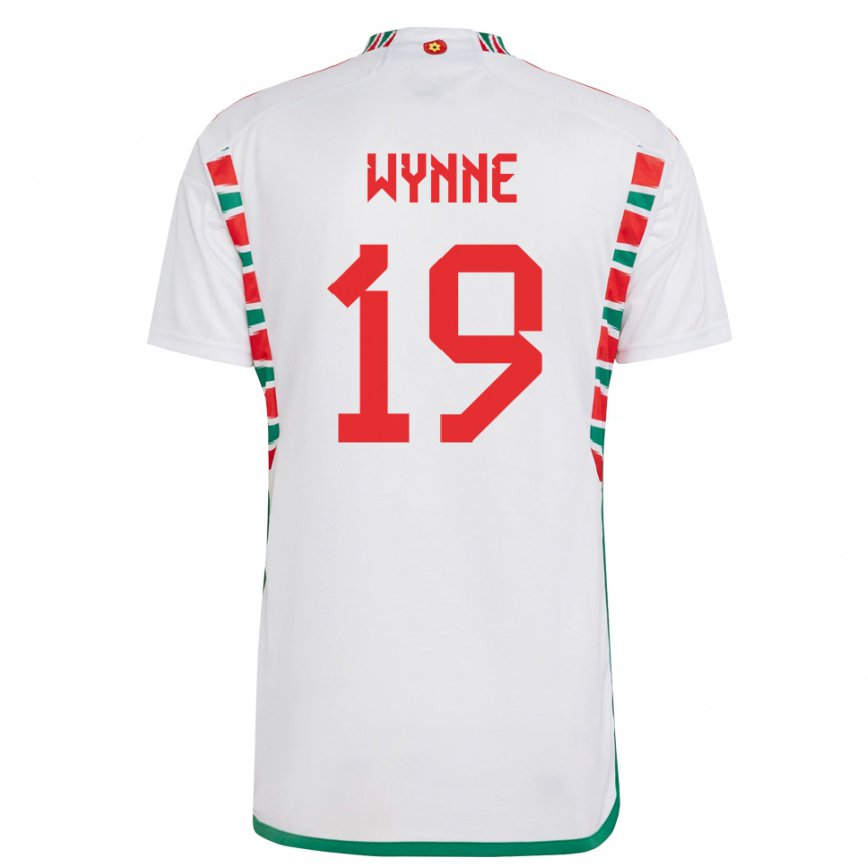 Hombre Camiseta Gales Megan Wynne #19 Blanco 2ª Equipación 22-24 Argentina