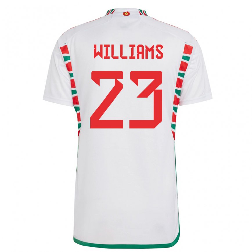 Hombre Camiseta Gales Chloe Williams #23 Blanco 2ª Equipación 22-24 Argentina