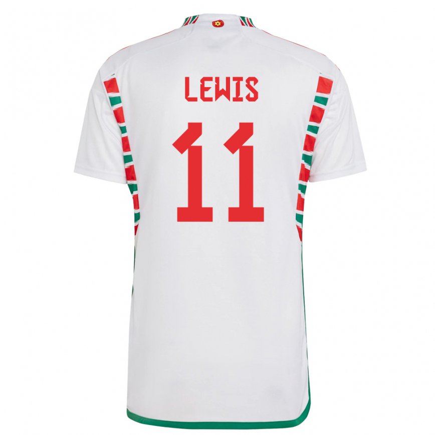 Hombre Camiseta Gales Sonny Lewis #11 Blanco 2ª Equipación 22-24 Argentina