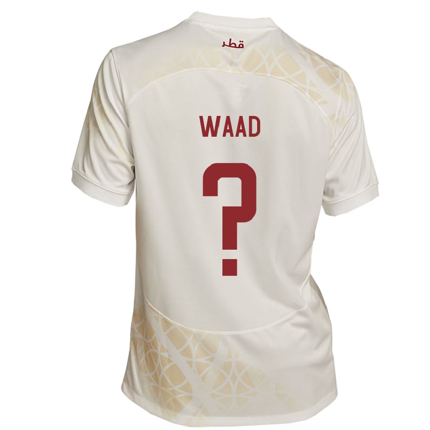 Hombre Camiseta Catar Mohammad Waad #0 Beis Dorado 2ª Equipación 22-24 Argentina