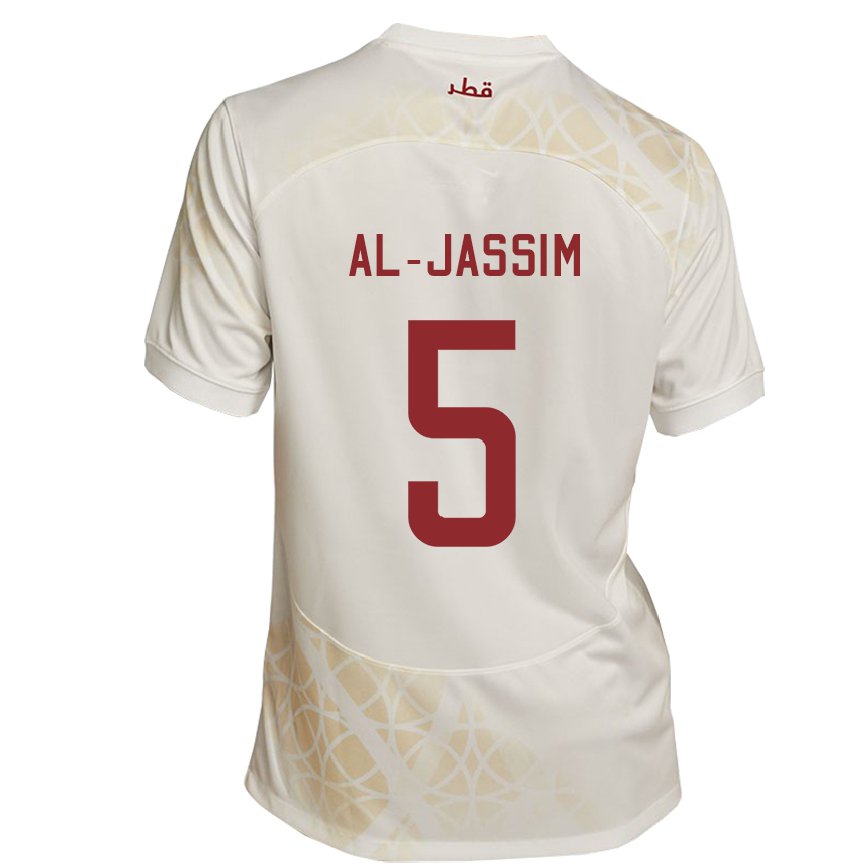 Hombre Camiseta Catar Dana Al Jassim #5 Beis Dorado 2ª Equipación 22-24 Argentina