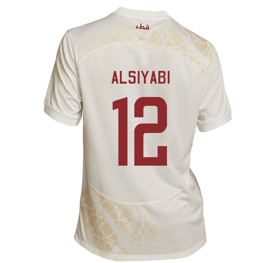 Hombre Camiseta Catar Shaima Alsiyabi #12 Beis Dorado 2ª Equipación 22-24 Argentina