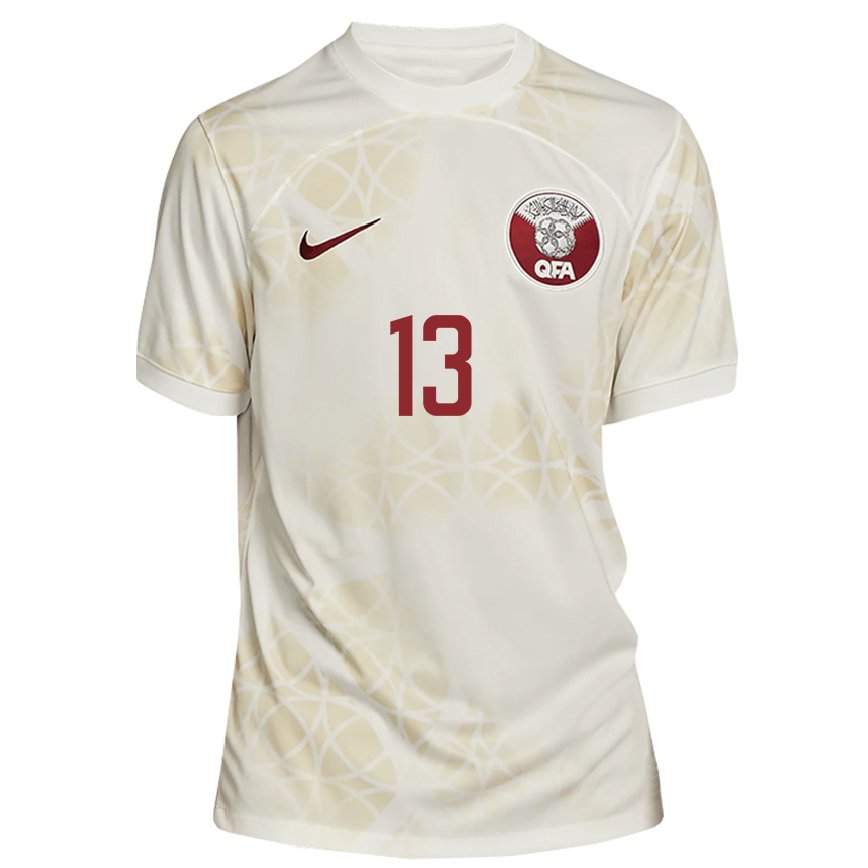 Hombre Camiseta Catar Zahra Al Naimi #13 Beis Dorado 2ª Equipación 22-24 Argentina