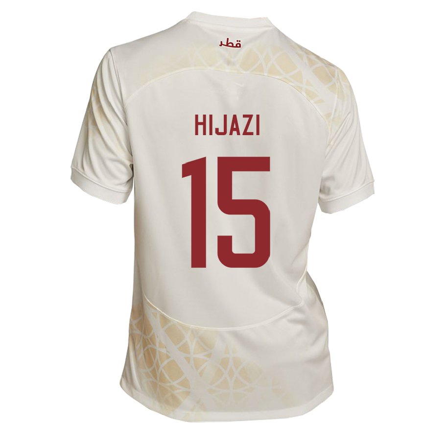 Hombre Camiseta Catar Asalet Hijazi #15 Beis Dorado 2ª Equipación 22-24 Argentina