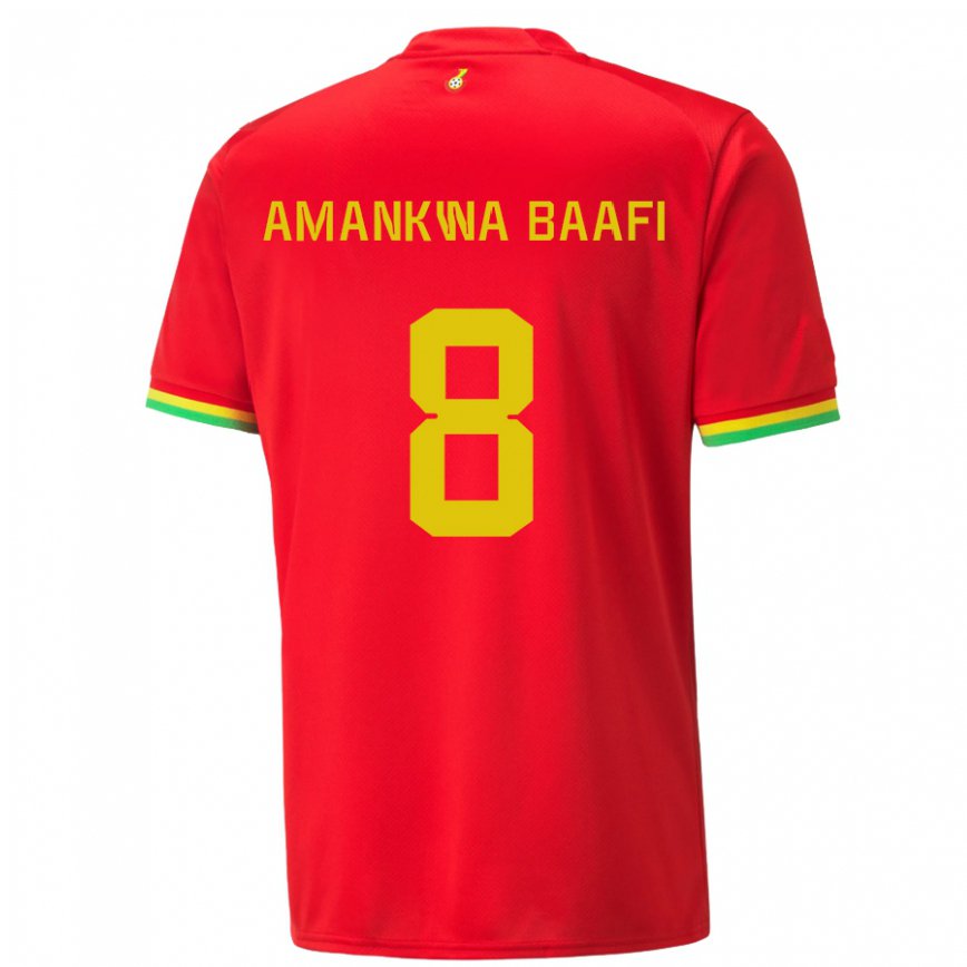 Hombre Camiseta Ghana Yaw Amankwa Baafi #8 Rojo 2ª Equipación 22-24 Argentina