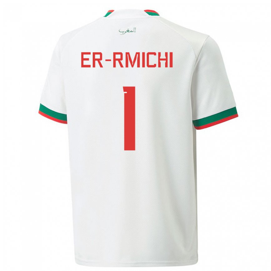 Hombre Camiseta Marruecos Khadija Er Rmichi #1 Blanco 2ª Equipación 22-24 Argentina