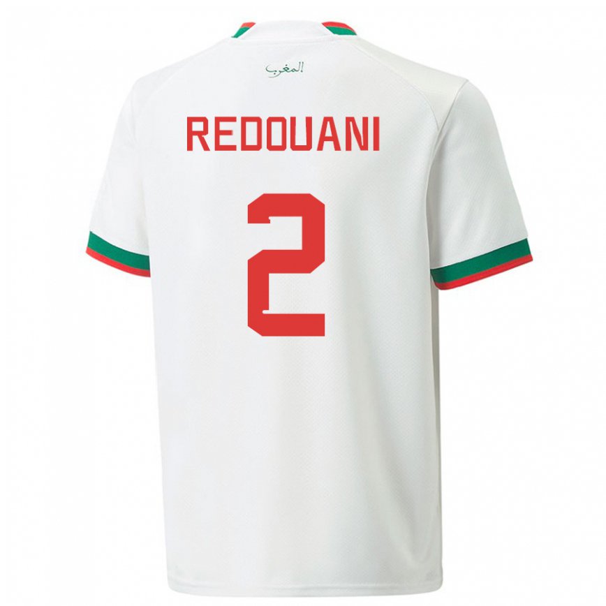 Hombre Camiseta Marruecos Zineb Redouani #2 Blanco 2ª Equipación 22-24 Argentina