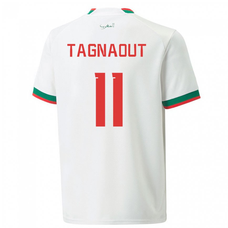 Hombre Camiseta Marruecos Fatima Tagnaout #11 Blanco 2ª Equipación 22-24 Argentina