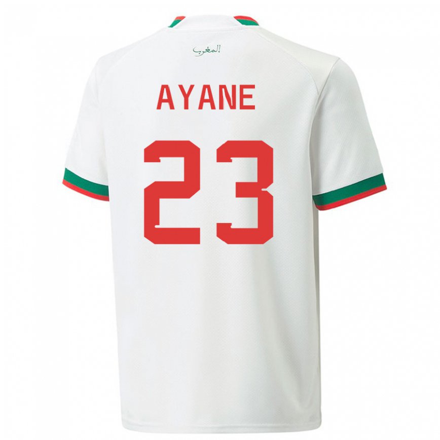 Hombre Camiseta Marruecos Rosella Ayane #23 Blanco 2ª Equipación 22-24 Argentina