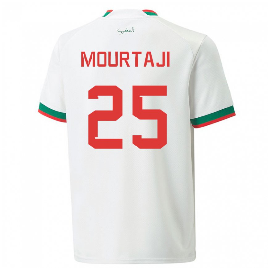 Hombre Camiseta Marruecos Chaymaa Mourtaji #25 Blanco 2ª Equipación 22-24 Argentina