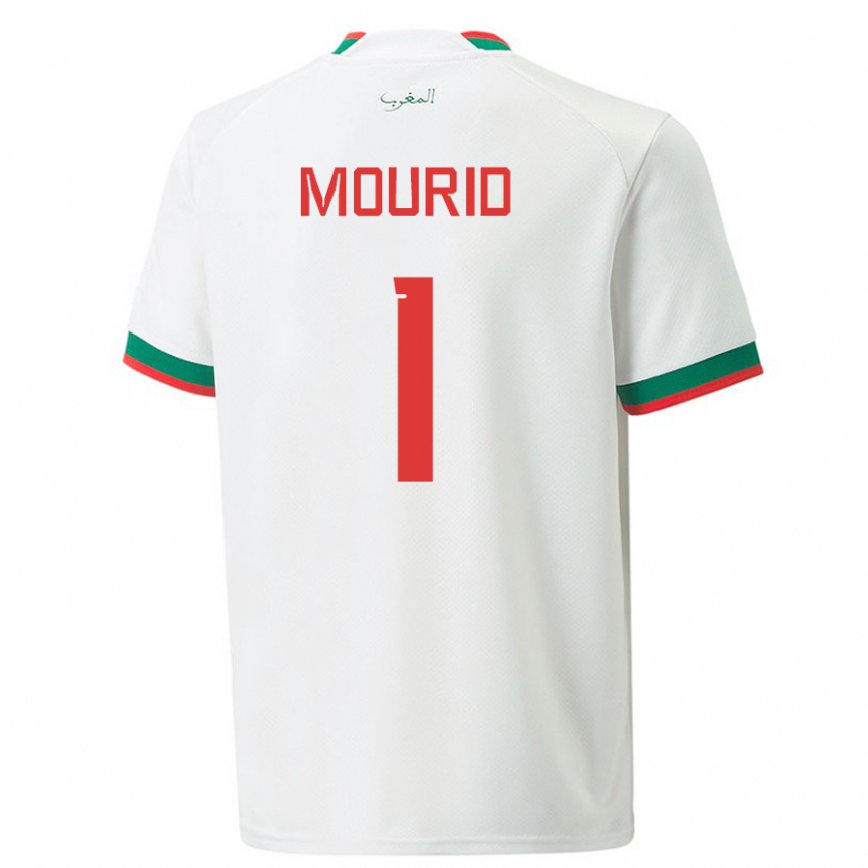 Hombre Camiseta Marruecos Taha Mourid #1 Blanco 2ª Equipación 22-24 Argentina