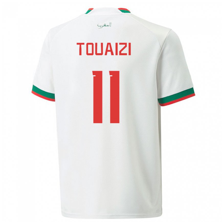 Hombre Camiseta Marruecos Nabil Touaizi #11 Blanco 2ª Equipación 22-24 Argentina