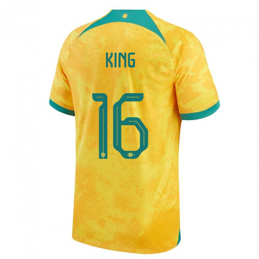 Mujer Camiseta Australia Joel King #16 Dorado 1ª Equipación 22-24 Argentina