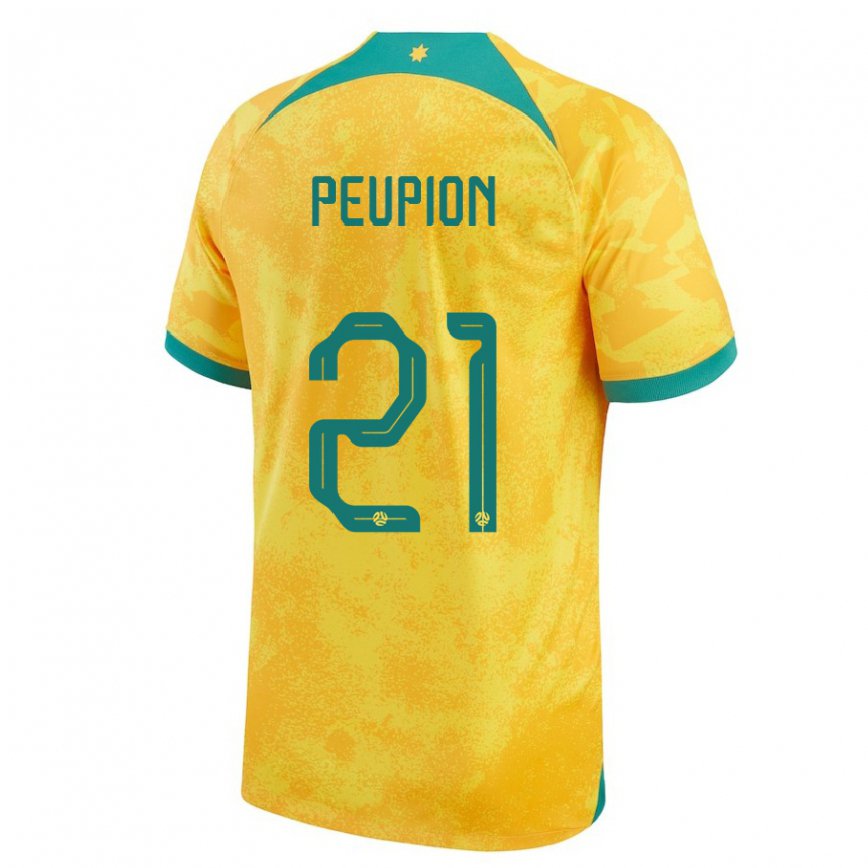 Mujer Camiseta Australia Cameron Peupion #21 Dorado 1ª Equipación 22-24 Argentina