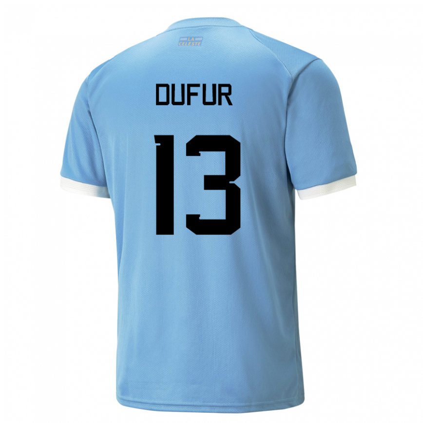 Mujer Camiseta Uruguay Lautaro Dufur #13 Azul 1ª Equipación 22-24 Argentina