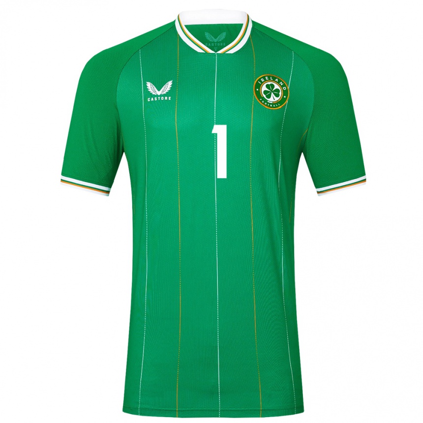 Niño Fútbol Camiseta Irlanda Tiernan Brooks #1 Verde 1ª Equipación 24-26 Argentina