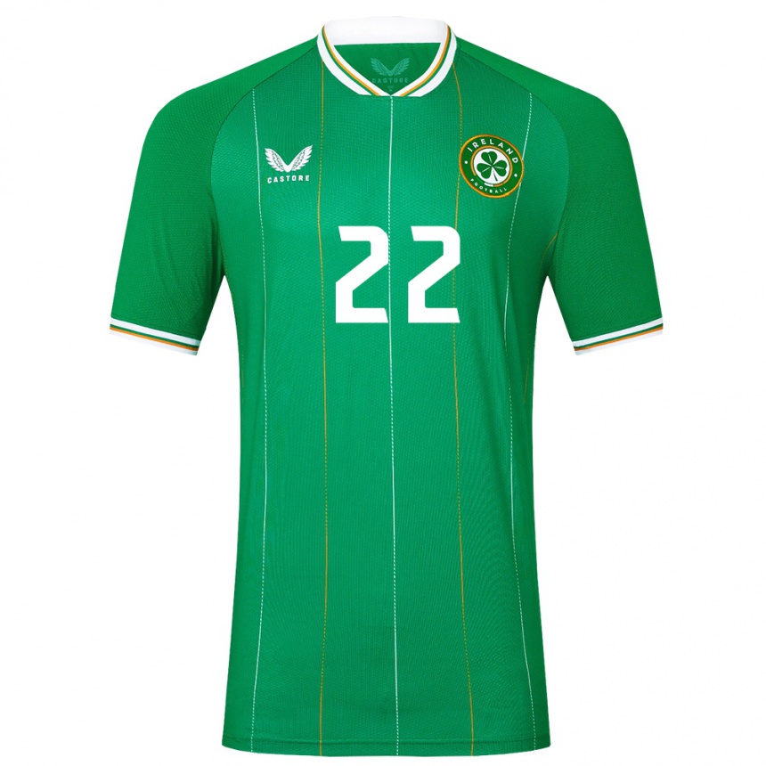 Niño Fútbol Camiseta Irlanda Connor O'riordan #22 Verde 1ª Equipación 24-26 Argentina