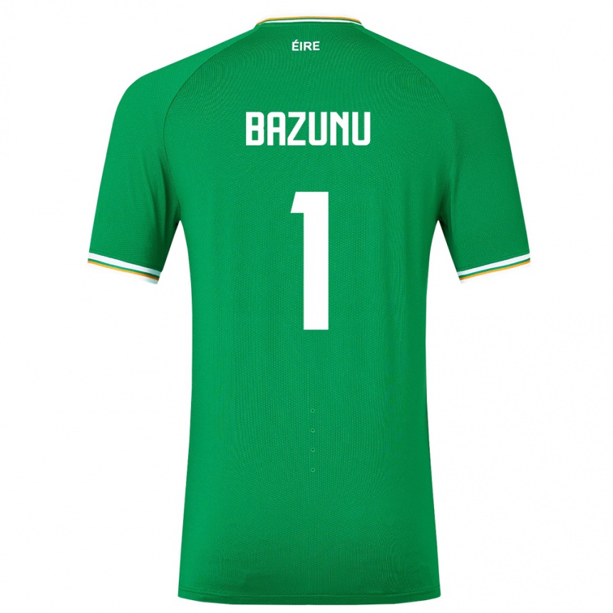 Niño Fútbol Camiseta Irlanda Gavin Bazunu #1 Verde 1ª Equipación 24-26 Argentina