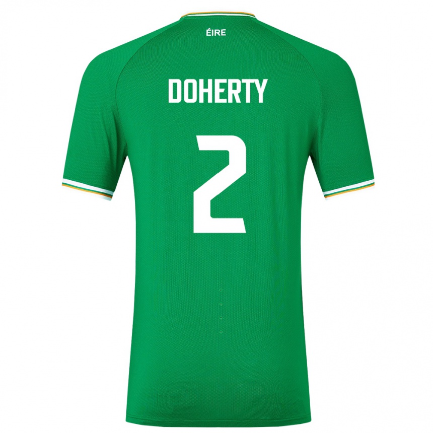 Niño Fútbol Camiseta Irlanda Matt Doherty #2 Verde 1ª Equipación 24-26 Argentina