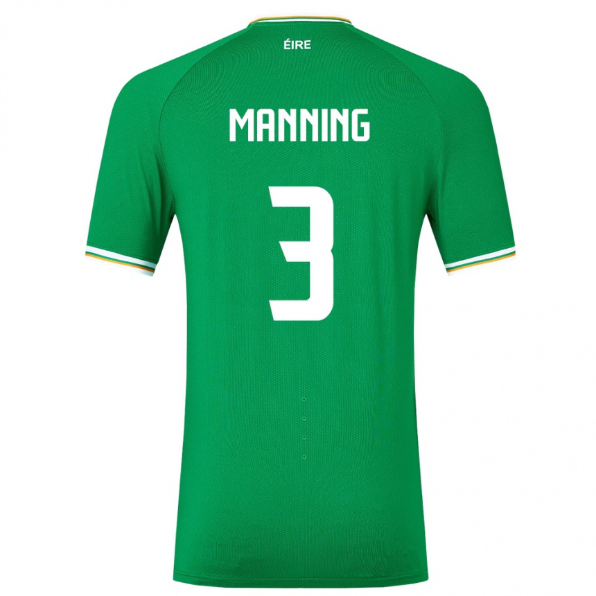 Niño Fútbol Camiseta Irlanda Ryan Manning #3 Verde 1ª Equipación 24-26 Argentina