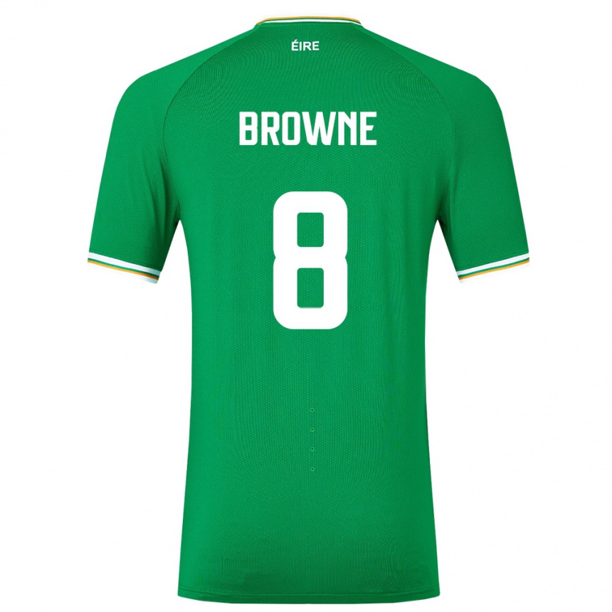 Niño Fútbol Camiseta Irlanda Alan Browne #8 Verde 1ª Equipación 24-26 Argentina