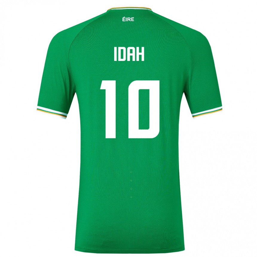 Niño Fútbol Camiseta Irlanda Adam Idah #10 Verde 1ª Equipación 24-26 Argentina