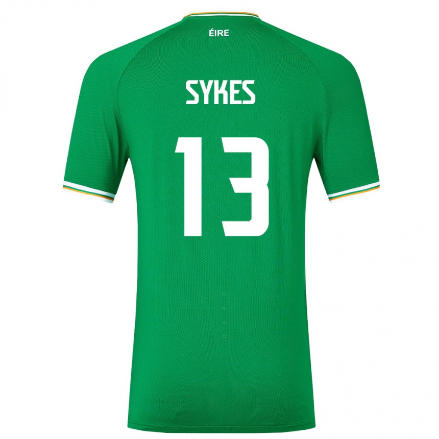 Niño Fútbol Camiseta Irlanda Mark Sykes #13 Verde 1ª Equipación 24-26 Argentina