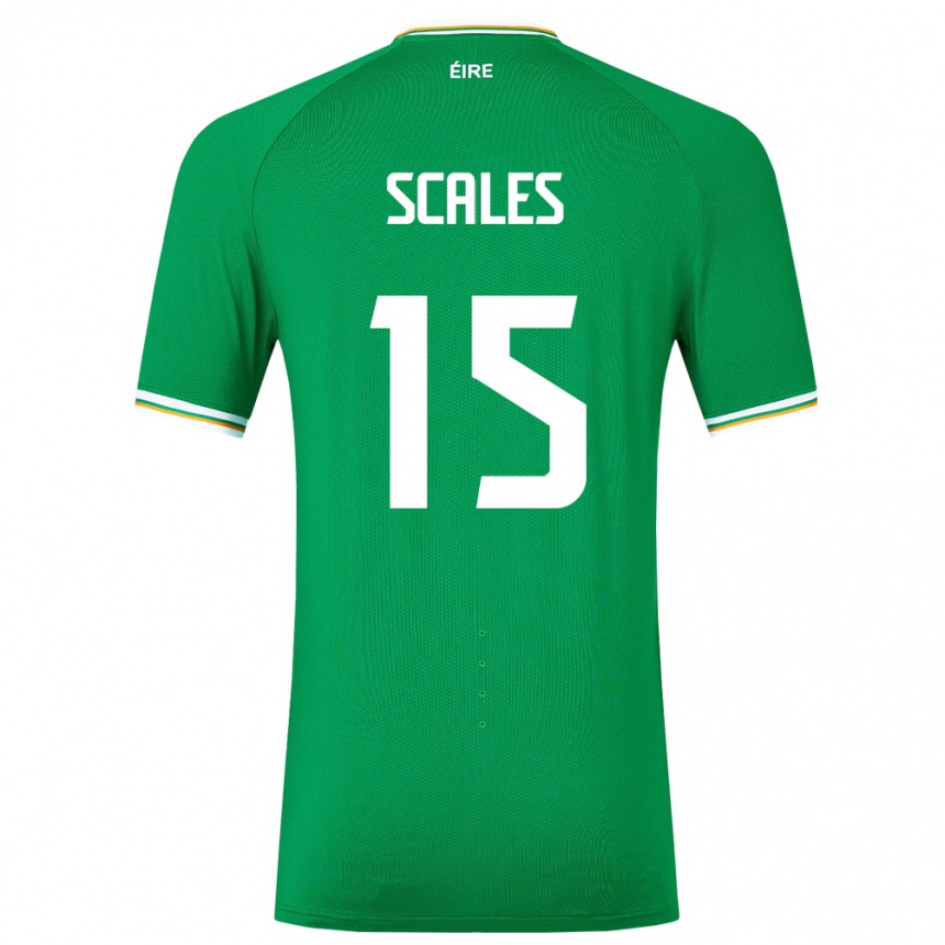 Niño Fútbol Camiseta Irlanda Liam Scales #15 Verde 1ª Equipación 24-26 Argentina