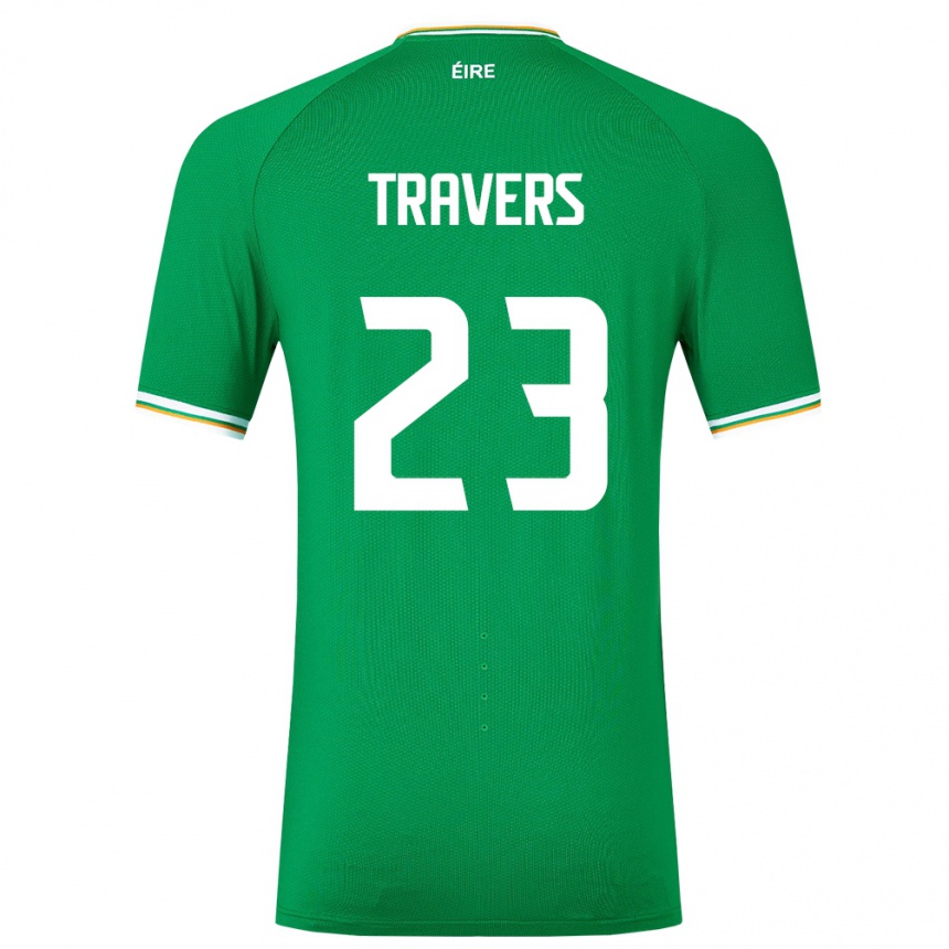 Niño Fútbol Camiseta Irlanda Mark Travers #23 Verde 1ª Equipación 24-26 Argentina