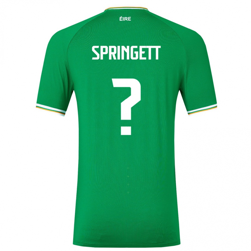 Niño Fútbol Camiseta Irlanda Tony Springett #0 Verde 1ª Equipación 24-26 Argentina