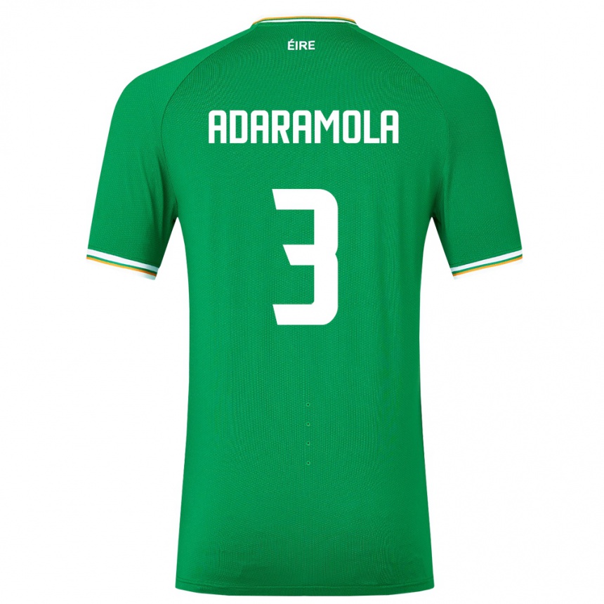 Niño Fútbol Camiseta Irlanda Tayo Adaramola #3 Verde 1ª Equipación 24-26 Argentina