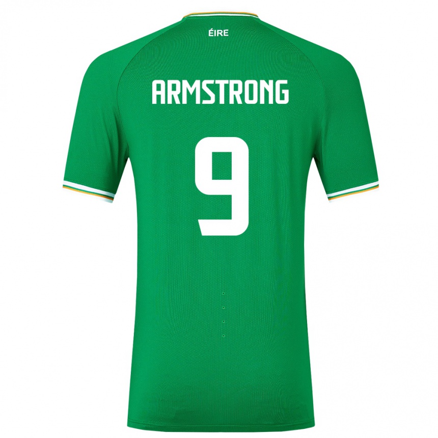 Niño Fútbol Camiseta Irlanda Sinclair Armstrong #9 Verde 1ª Equipación 24-26 Argentina