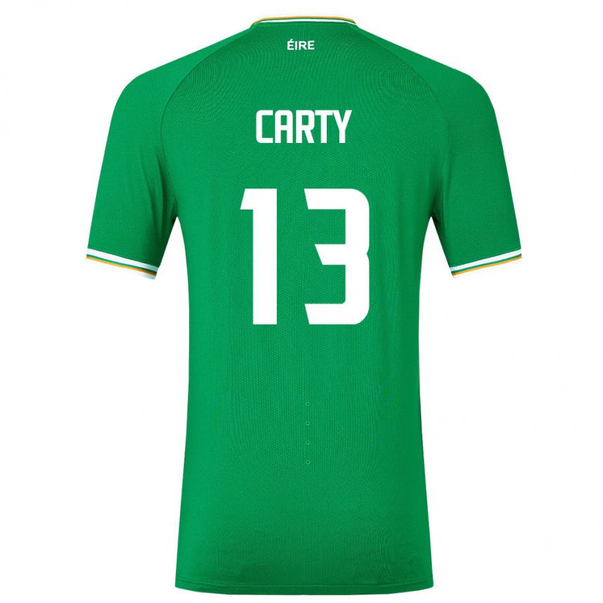 Niño Fútbol Camiseta Irlanda Conor Carty #13 Verde 1ª Equipación 24-26 Argentina