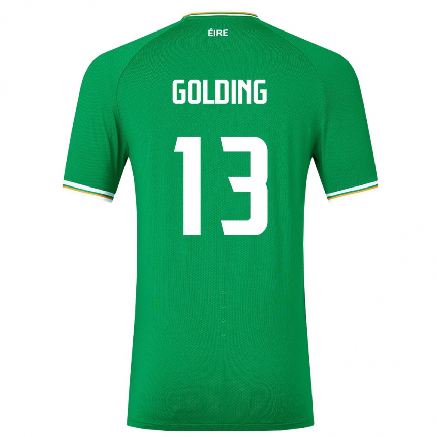 Niño Fútbol Camiseta Irlanda James Golding #13 Verde 1ª Equipación 24-26 Argentina