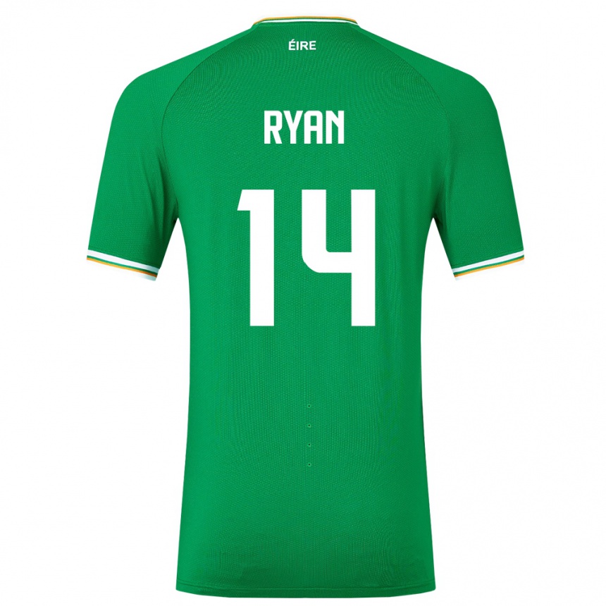 Niño Fútbol Camiseta Irlanda John Ryan #14 Verde 1ª Equipación 24-26 Argentina