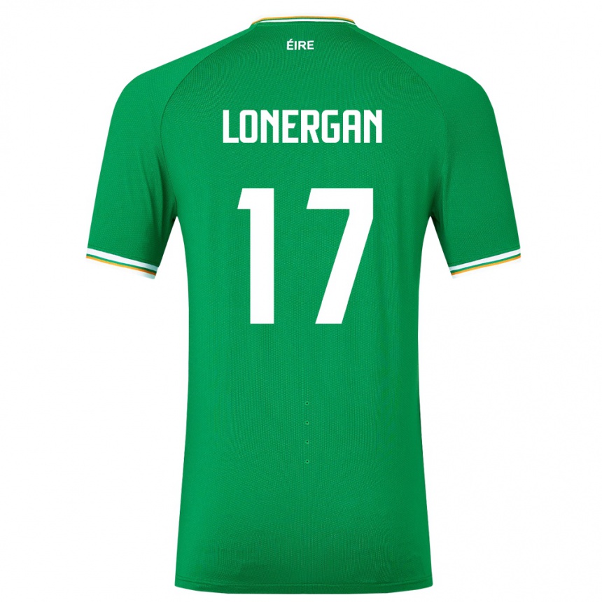 Niño Fútbol Camiseta Irlanda Tom Lonergan #17 Verde 1ª Equipación 24-26 Argentina