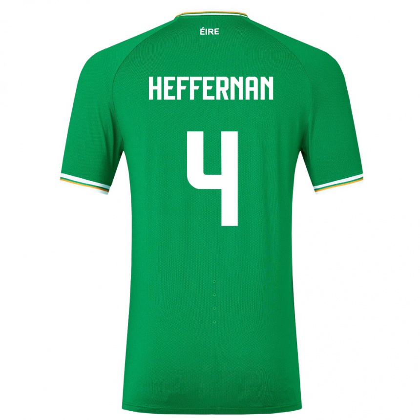 Niño Fútbol Camiseta Irlanda Cathal Heffernan #4 Verde 1ª Equipación 24-26 Argentina