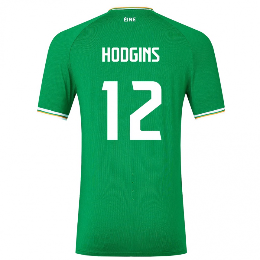 Niño Fútbol Camiseta Irlanda Gavin Hodgins #12 Verde 1ª Equipación 24-26 Argentina