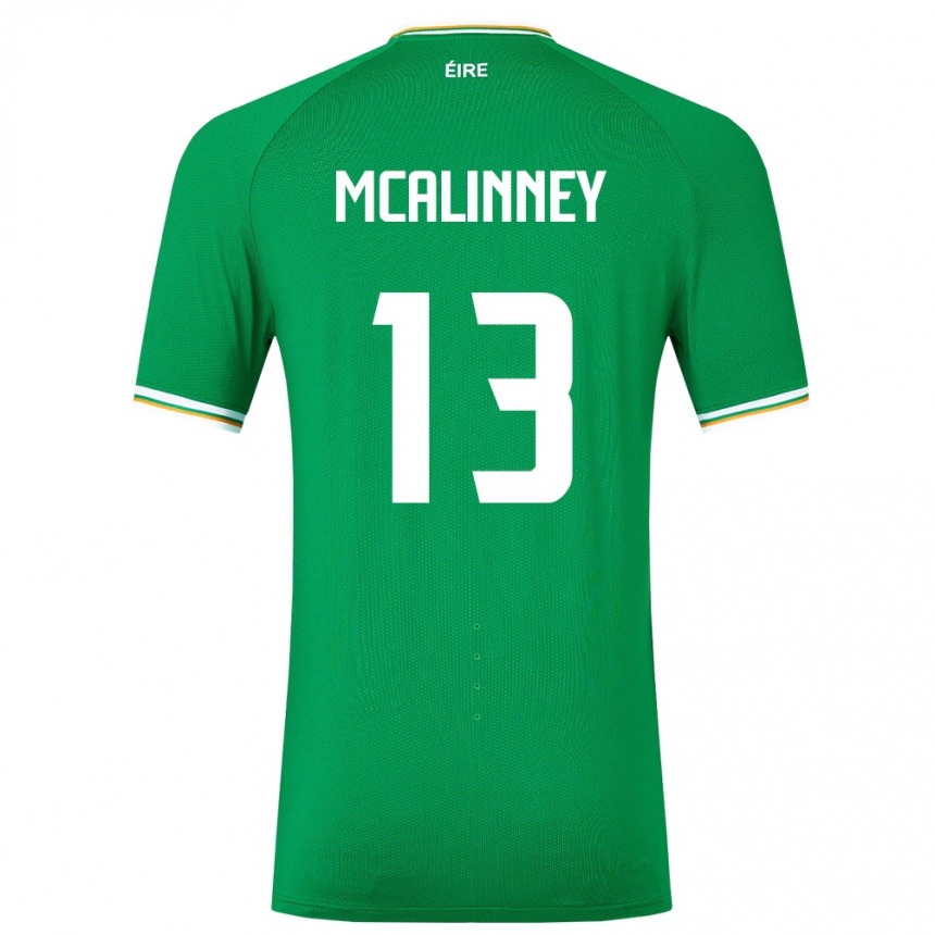 Niño Fútbol Camiseta Irlanda Liam Mcalinney #13 Verde 1ª Equipación 24-26 Argentina