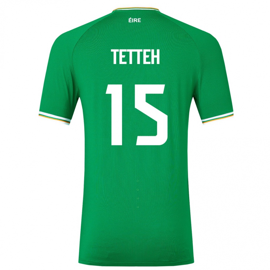 Niño Fútbol Camiseta Irlanda Gideon Tetteh #15 Verde 1ª Equipación 24-26 Argentina