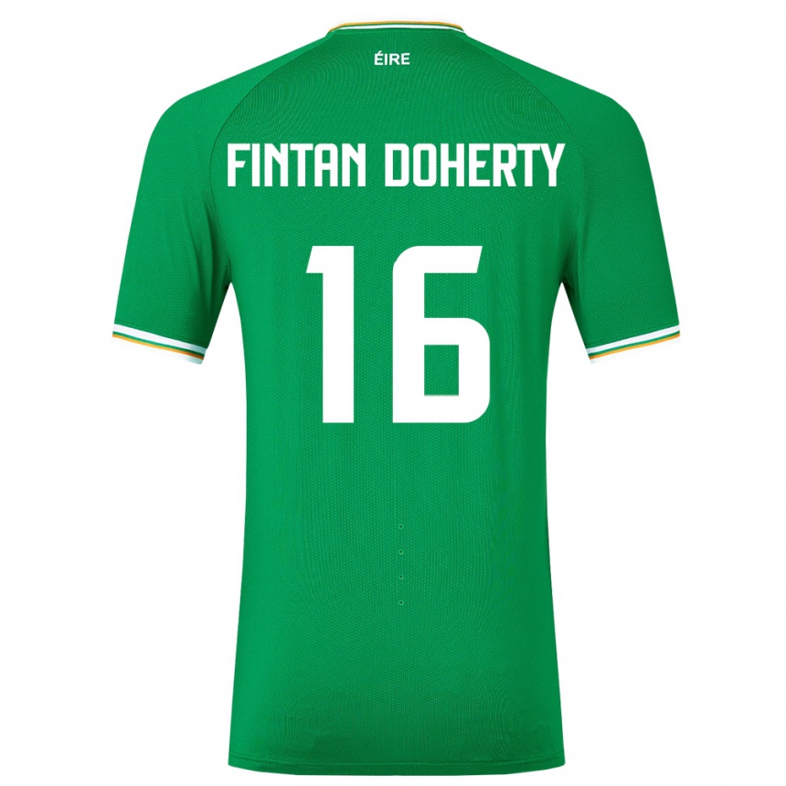 Niño Fútbol Camiseta Irlanda Fintan Doherty #16 Verde 1ª Equipación 24-26 Argentina