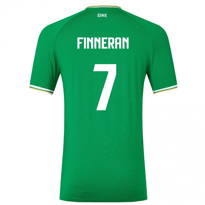 Niño Fútbol Camiseta Irlanda Rory Finneran #7 Verde 1ª Equipación 24-26 Argentina