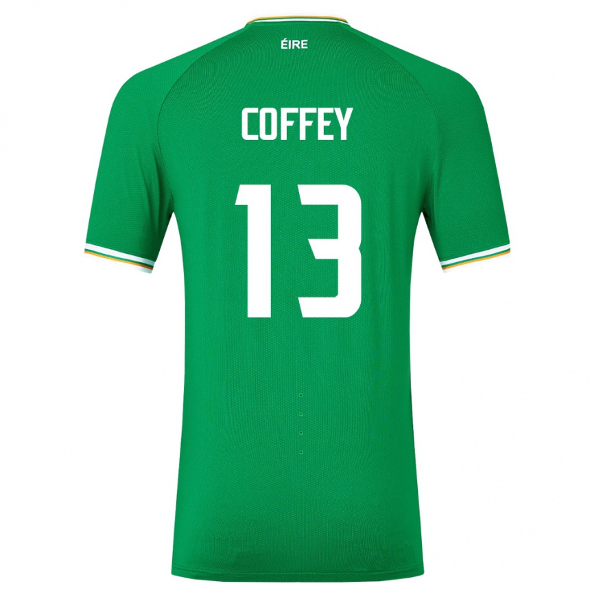 Niño Fútbol Camiseta Irlanda Fiachra Coffey #13 Verde 1ª Equipación 24-26 Argentina